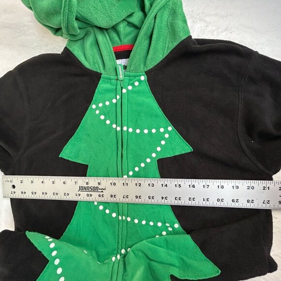 Tipsy Elves Women's Cozy Christmas Tree Toss Game Hooded Jumpsuit Large Green - Picture 5 of 10